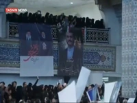 مصلی تهران مملو از جمعیت برای وداع با شهدای خدمت