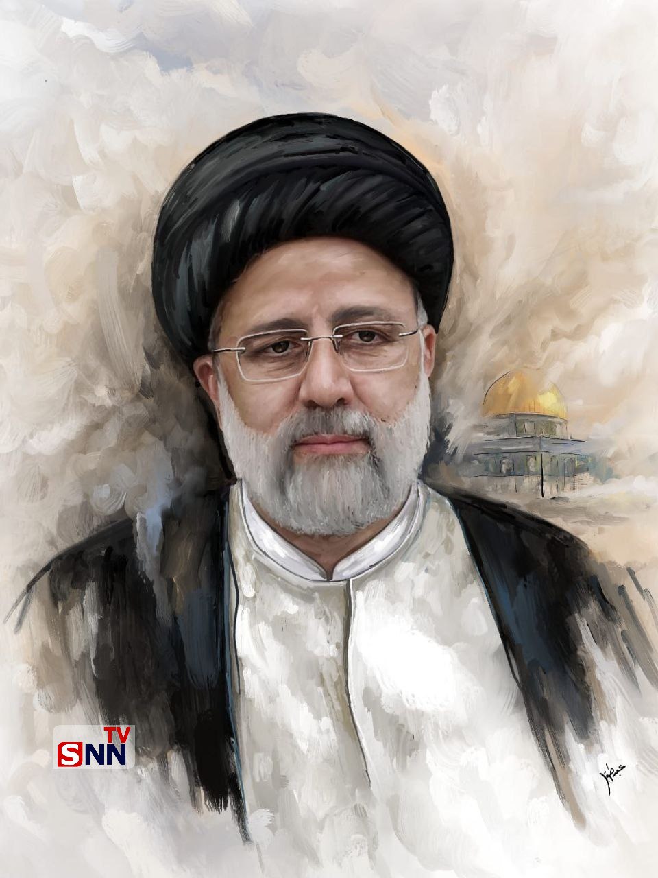 طرح/ تابلوی نقاشی دیدنی از رییس جمهور شهید ایران 