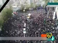 تصاویر هوایی از مراسم تشییع رئیس‌جمهور شهید و شهدای همراه در بیرجند