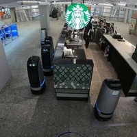 شعبه‌ای از «استارباکس» که ۱۰۰ ربات آن را می‌گردانند