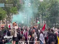 تظاهرات حمایت از غزه و فلسطین در منهتن نیویورک