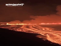 تصویری از فوران شگفت انگیز آتشفشان 
