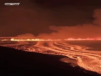 تصویری از فوران شگفت انگیز آتشفشان در ایسلند