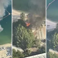 آتش سوزی در ساحل دبی