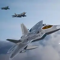 غرش و اوج‌گیری جت جنگنده رپتور F-22