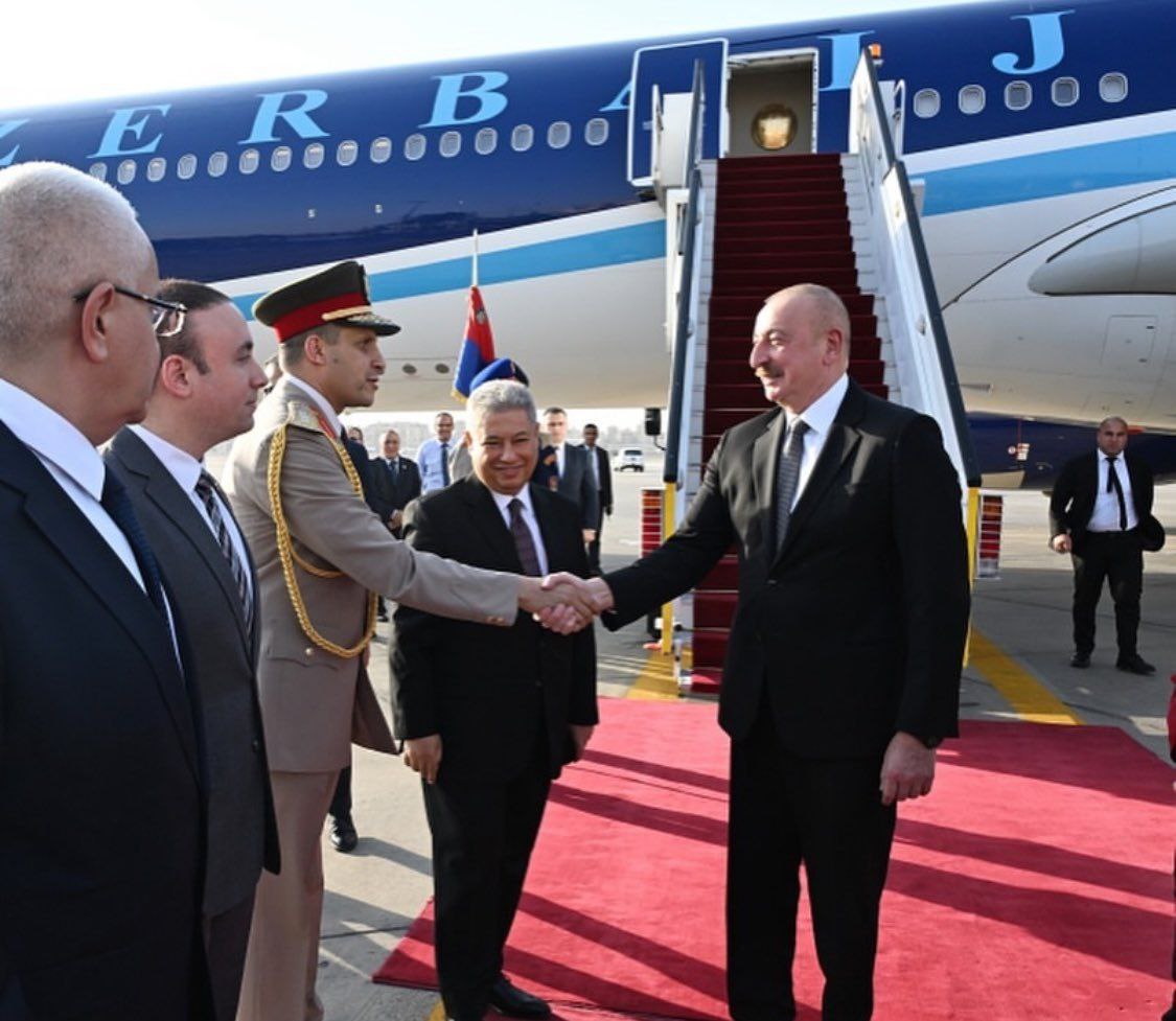 عکس/ سفر رییس‌جمهور آذربایجان به قاهره 