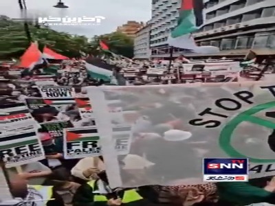تظاهرات گسترده در پایتخت انگلیس در حمایت از غزه