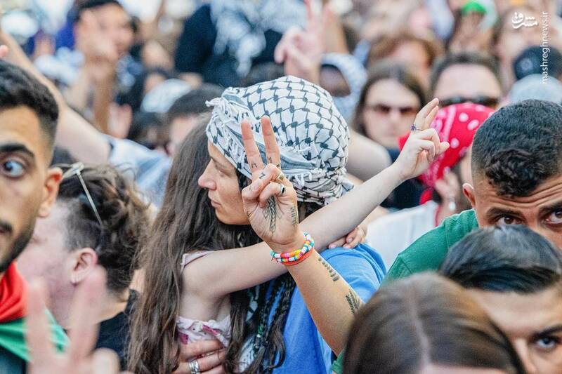 عکس/ صف آرایی پلیس آلمان مقابل حامیان فلسطین در برلین