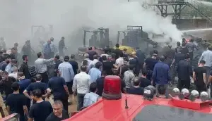 اطفای آتش سوزی کارخانه «ایران یاسا» با 83 مصدوم