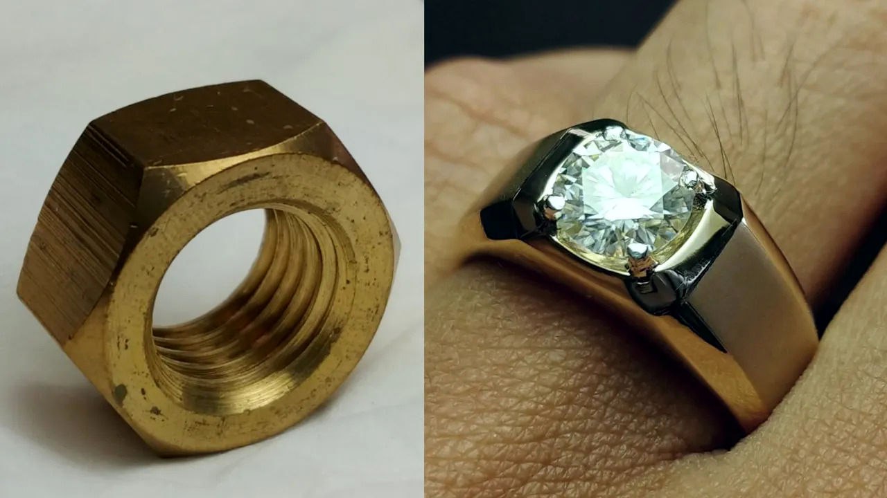 یک روش دیدنی برای ساخت حلقه زیبای مردانه با مهره فلزی
