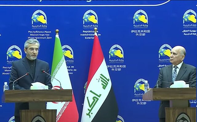 نشست خبری باقری با فواد حسین: ایران و عراق دو رکن اصلی منطقه‌اند