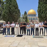 اقامه نماز جمعه مسجدالاقصی با حضور نمازگزار فلسطینی