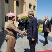 دیدار علی باقری با مسعود بارزانی رئیس حزب دموکرات کردستان عراق