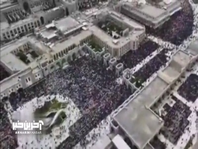 تصاویر هوایی از حضور گسترده مردم در مراسم پر فیض دعای عرفه در حرم مطهر رضوی