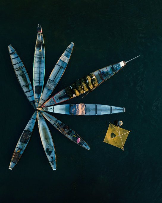 هنرنمایی ماهیگیران ویتنامی از آسمان
