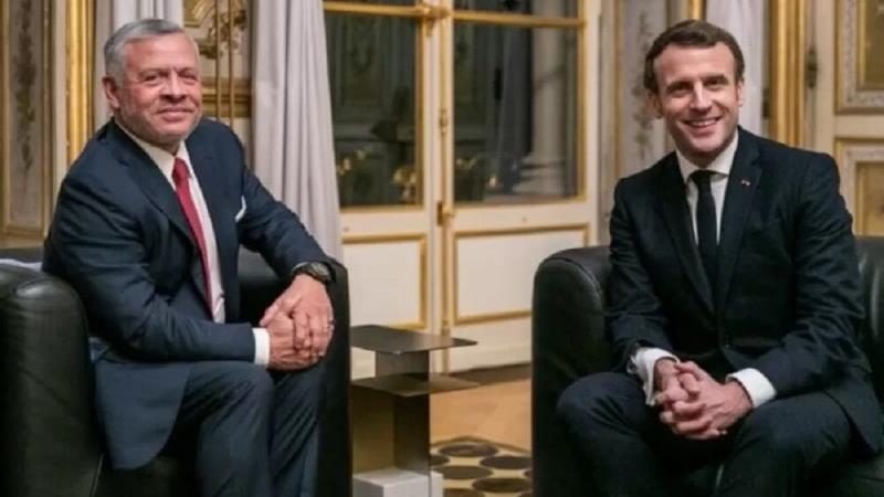 بررسی آخرین تحولات غزه در دیدار شاه اردن و رئیس جمهور فرانسه