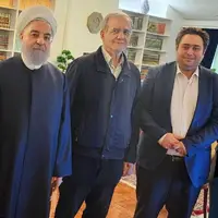 عکس/ تصویری از دیدار مسعود پزشکیان با حسن روحانی