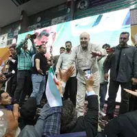 عکس/ سفر انتخاباتی قالیباف به مشهد و سخنرانی در جمع همشهریان