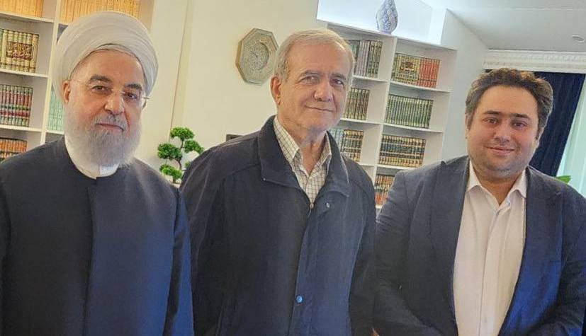 تصاویری که داماد روحانی از دیدار پزشکیان با رئیس جمهور سابق منتشر کرد