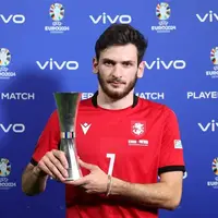 کوارتسخلیا بهترین بازیکن مسابقه گرجستان - پرتغال لقب گرفت
