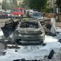 عکس/ انفجار خودرو در تل‌آویو با یک کشته