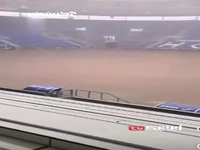آبگرفتگی شدید در استادیوم هوفنهایم آلمان
