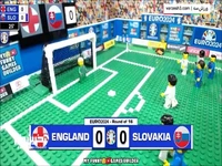 شبیه‌سازی بازی انگلیس و اسلواکی در یورو 2024 با لگو