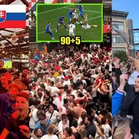 خوشحالی دیوانه وار هواداران انگلیس پس از گل تساوی