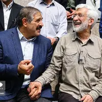  شوخی و خنده‌های عباس جدیدی کنار نامزد انتخابات