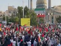 میزبانی پرشور مردم تهران از خانواده شهدای غزه در میدان فلسطین