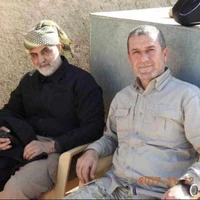 عکس/ تصویر شهید سلیمانی و فرمانده حزب‌الله لبنان