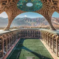 قاب‌هایی حیرت‌انگیز از طراحی ورزشگاه‌های فوتبال با معماری ایرانی