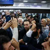 عکس/ استقبال از سعید جلیلی در فرودگاه کرمانشاه