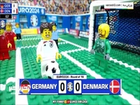 شبیه‌سازی بازی دانمارک - آلمان در یورو 2024 با لگو