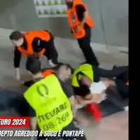 صحنه‌های عجیب یورو؛ پلیس هواداران را کتک زد!