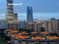 منظره ای باشکوه از پنجره در شانگهای چین