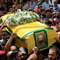 مراسم تشییع یکی از فرماندهان حزب‌الله لبنان