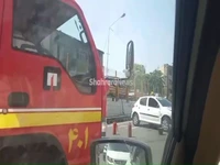 تصادف پژو در زیرگذر میدان شهدای مشهد