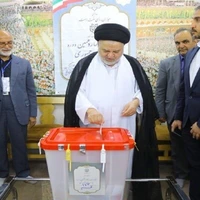 عکس/ حضور حجت‌الاسلام شهرستانی در انتخابات 