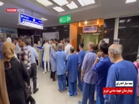 بیمارستان شهید مدنی تبریز و صف بیماران و کادر درمان 