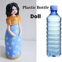 فرآیند درست کردن یک عروسک ساده با بطری پلاستیکی آب معدنی