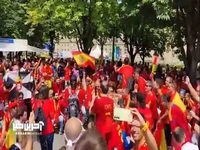 هواداران اسپانیا با روحیه بالا به مصاف آلمان می‌روند!