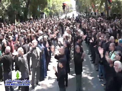 تجمع بزرگ عزاداران گلستانی در روز تاسوعای حسینی