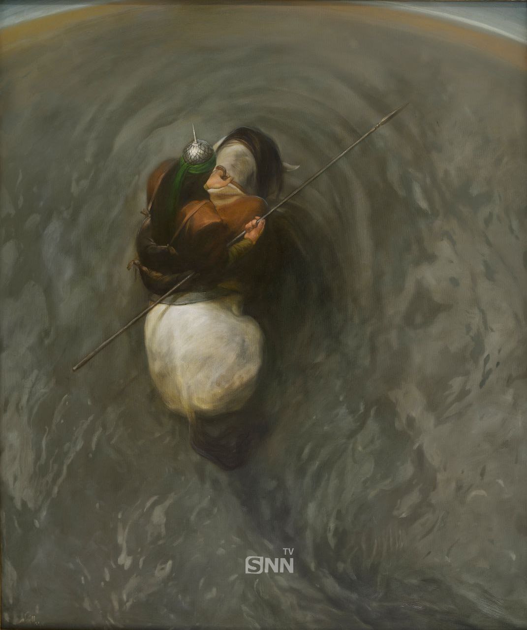 عکس/ آثار حسن روح‌الامین با موضوع آسمان تکیه به دستان تو دارد عباس (ع)