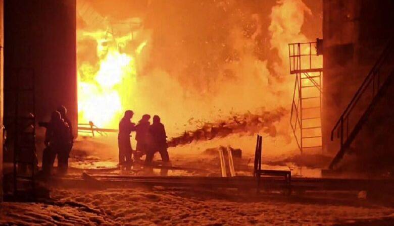 آتش‌سوزی در یک کارخانه روسیه به دنبال حمله پهپادی اوکراین