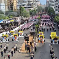 عکس/ راهپیمایی شیعیان لبنان در روز عاشورای حسینی در جنوب بیروت