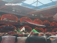 اهتزار پرچم‌های فلسطین در مراسم روز عاشورای کربلا
