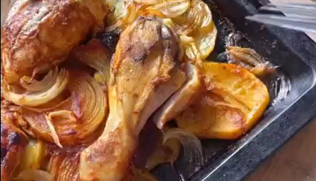مرغ تنوری با سس ویژه