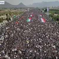 راهپیمایی گسترده یمنی‌ها در صنعا در حمایت از غزه