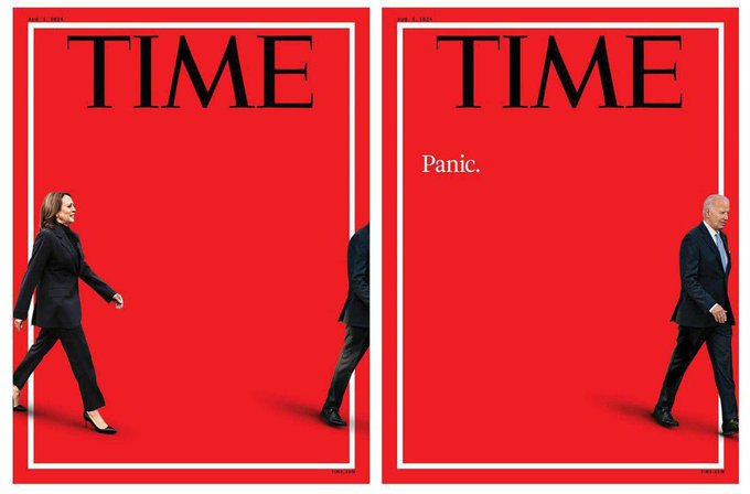 طرح/ خلاقیت مجله تایم در تکمیل جلد گذشته با ورود کاملا هریس